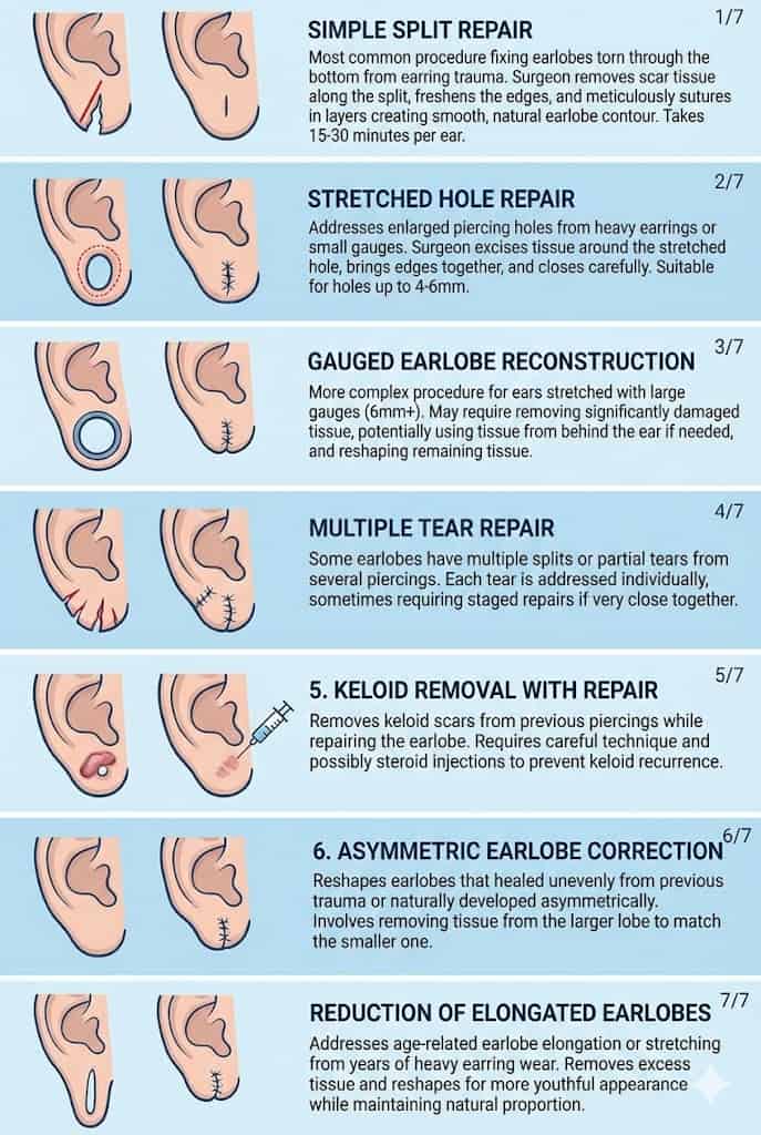 Kutitë dhe opsionet e riparimit të llapës së veshit