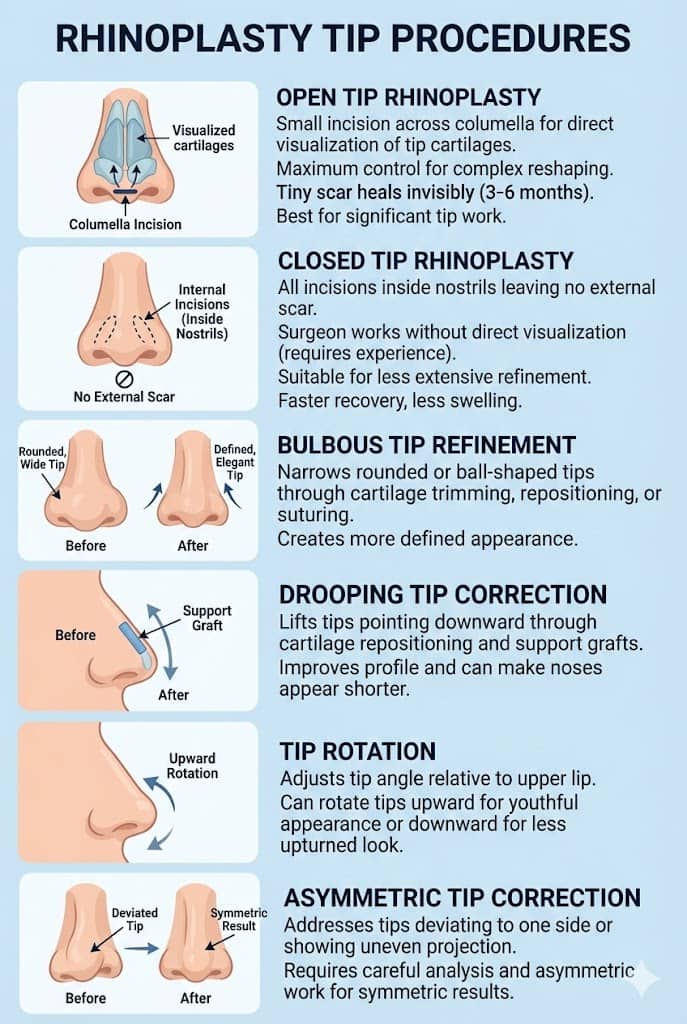 Nose Tip Rhinoplasty Options and Explanation for each